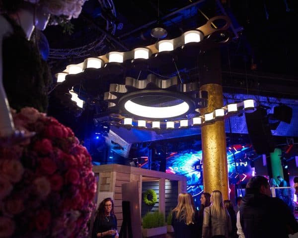 sprocket and chain lighting installation